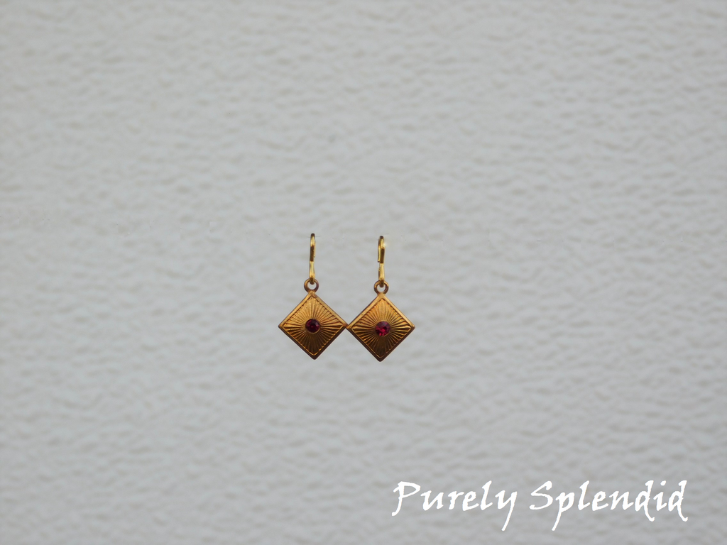 Gold and Red Art Deco Earrings for dolls