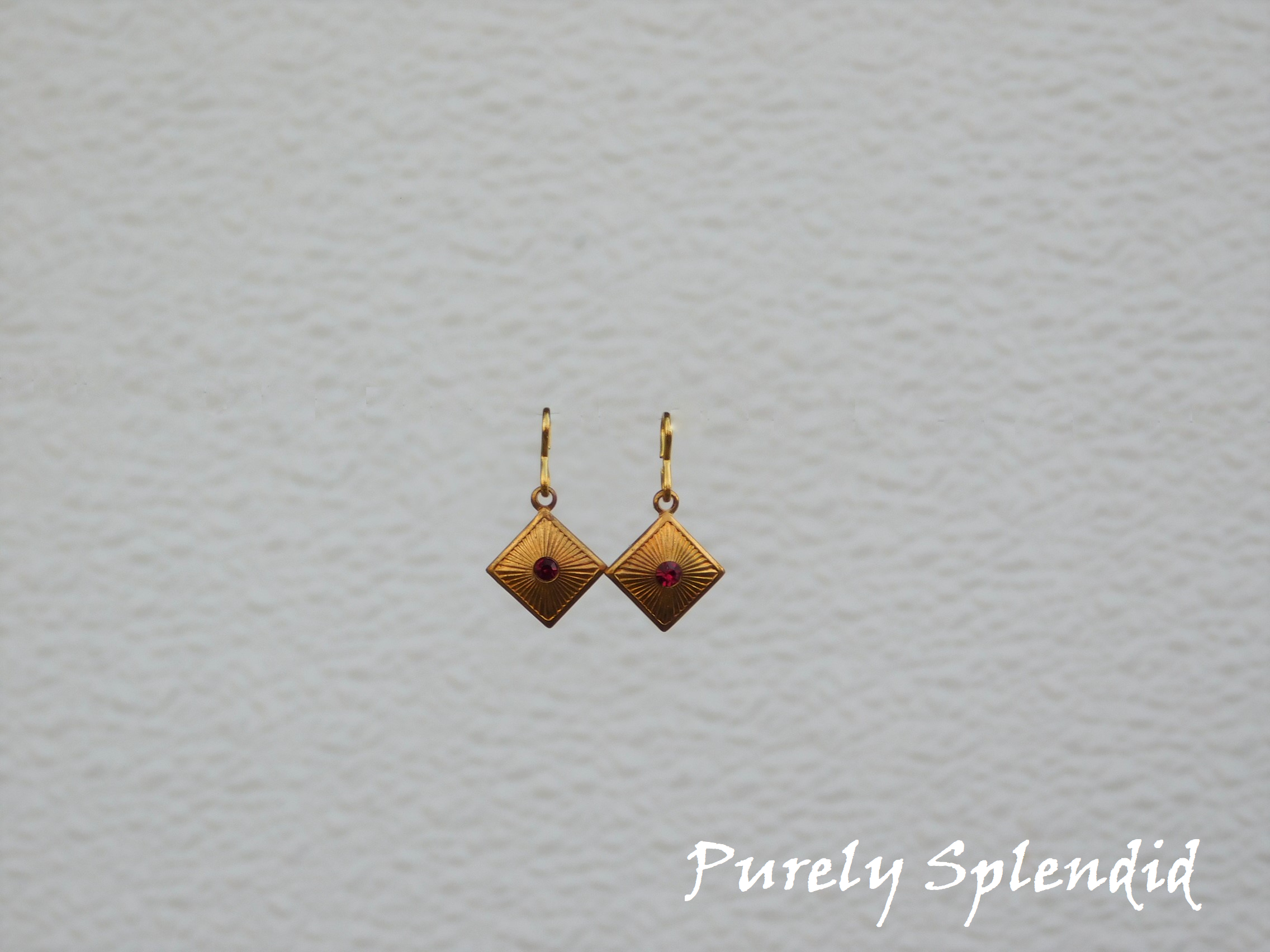 Gold and Red Art Deco Earrings for dolls