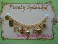 Gold Lucky Charms on a gold bracelet for 18 inch dolls