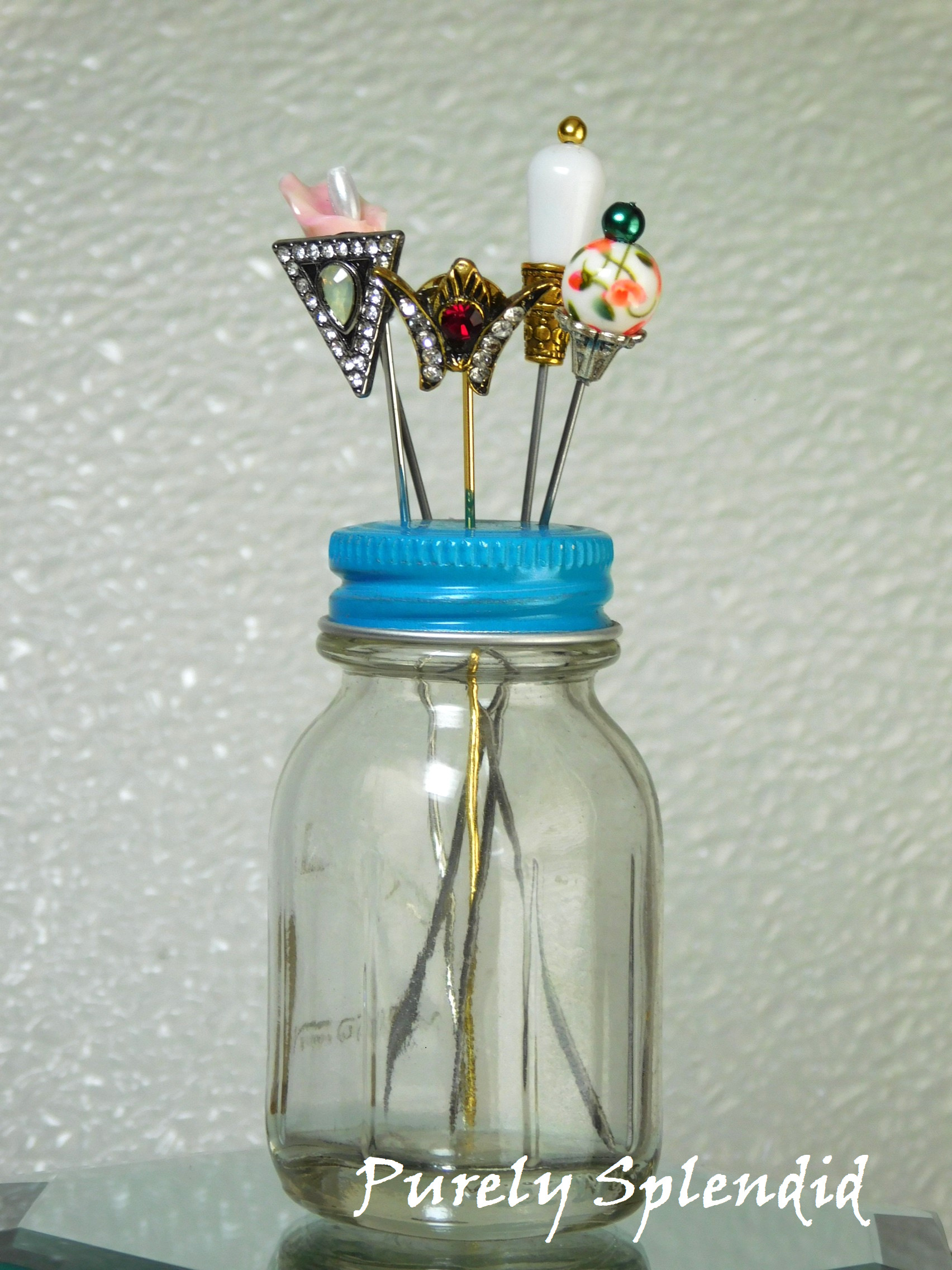 hat pins in a holder