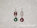 Ho Ho earrings in red and green for 18 inch dolls American made

