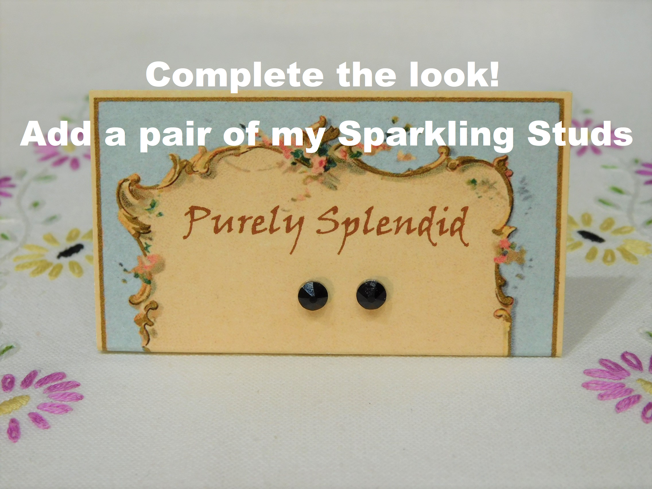 Complete the look! Add a pair of my Sparkling Jet Black Studs for dolls who wear 2mm studs