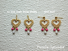 Load image into Gallery viewer, Lacy Gold Heart Earring Dangles
