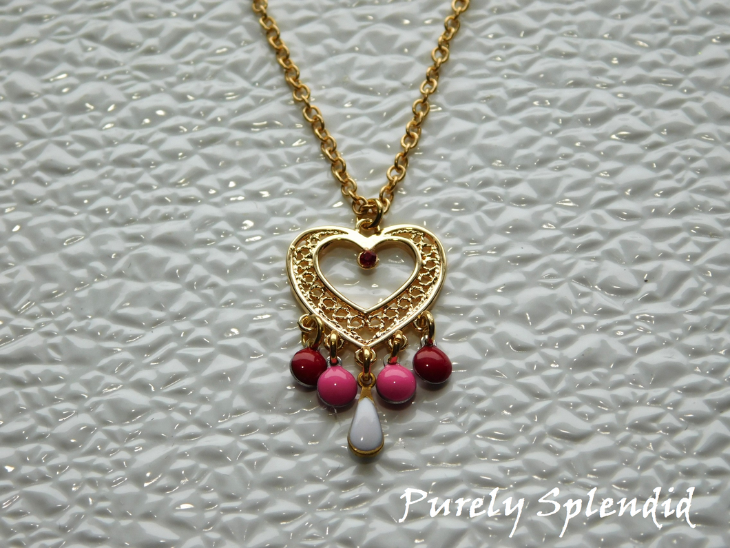 Lacy Gold Heart Necklace