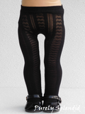 Lacy Black Striped Tights for 18 inch dolls