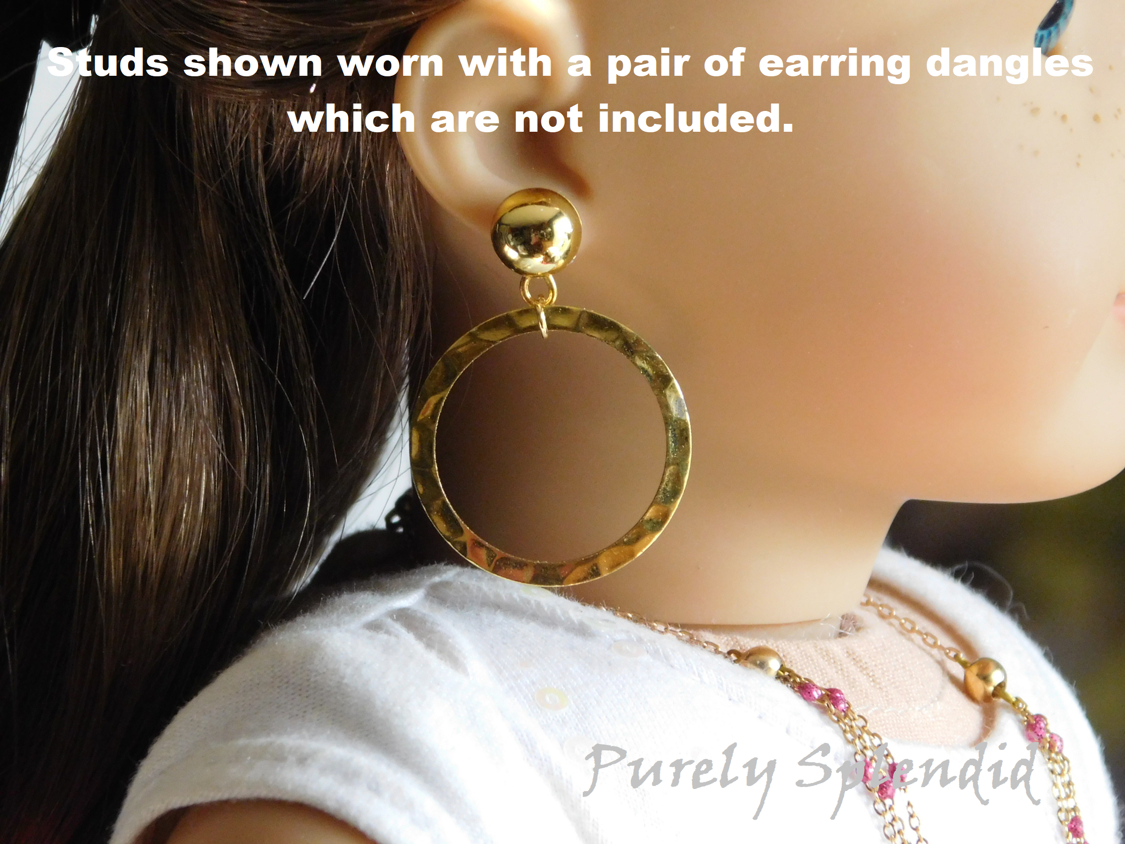 Large Classic Studs with earring dangle