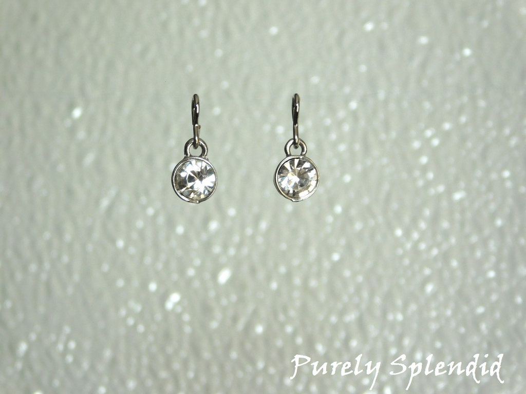 Large Sparkling Silver Earring Dangles for dolls who wear 2mm studs