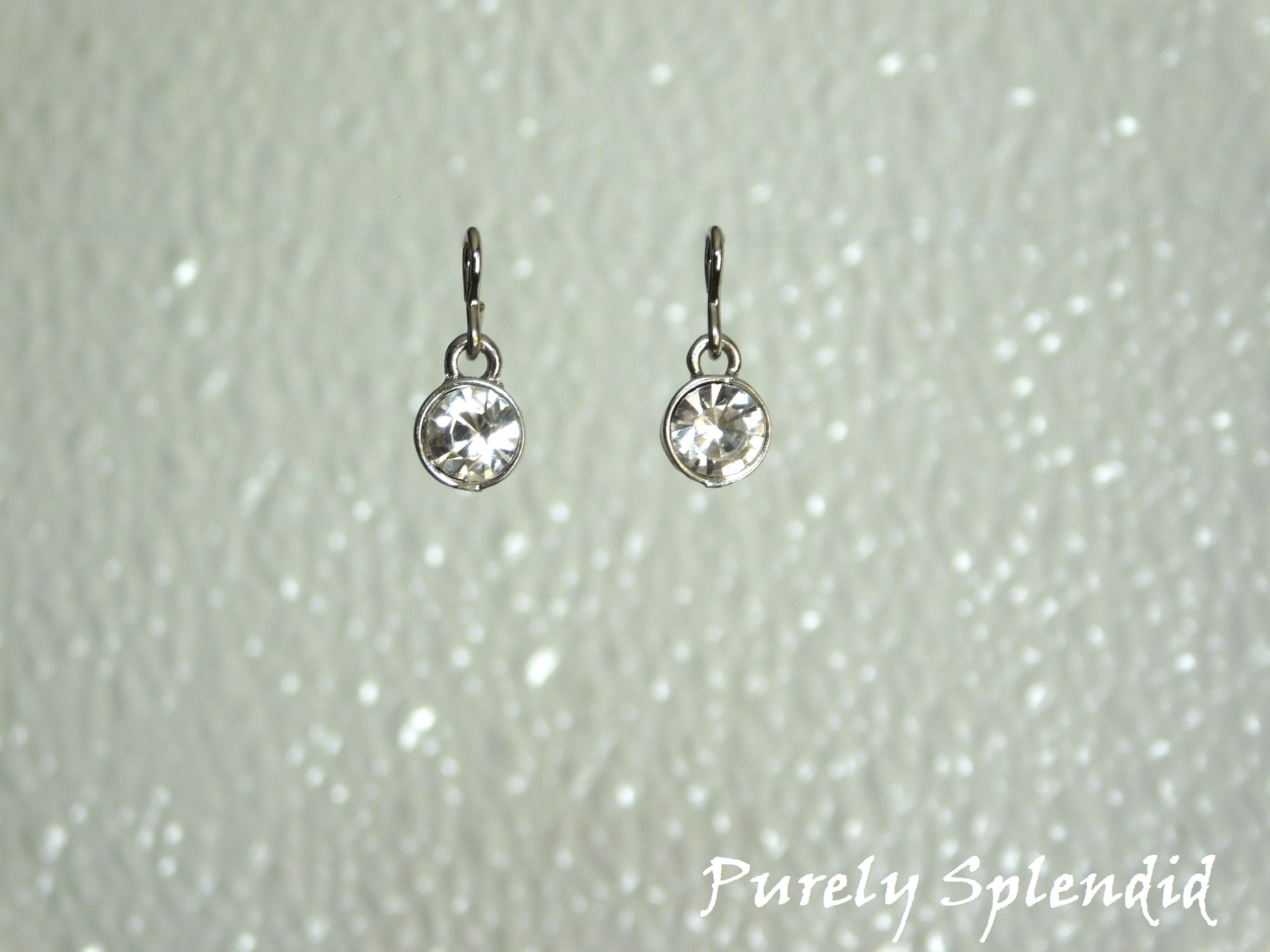 Large Sparkling Silver Earring Dangles for dolls who wear 2mm studs