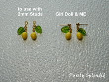 Load image into Gallery viewer, two types of earrings - to use with 2mm Studs and Girl Doll &amp; ME
