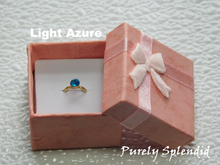 Load image into Gallery viewer, Light Azure crystal on a gold band
