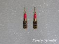 Pink Lipstick Earrings for dolls who wear 2mm studs
