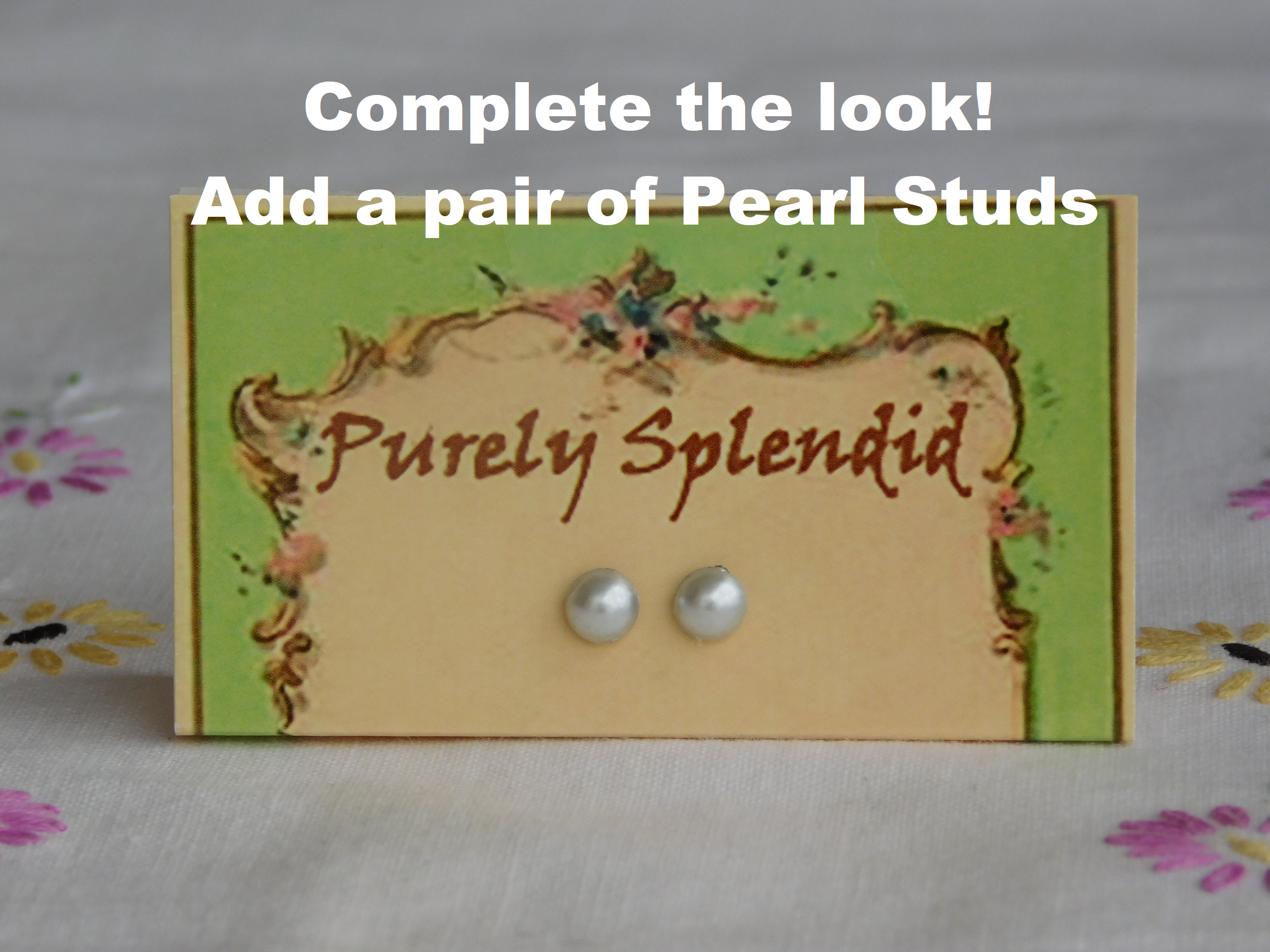 Complete the look -Add a pair of Pearl Stud Earrings for dolls who wear 2mm studs