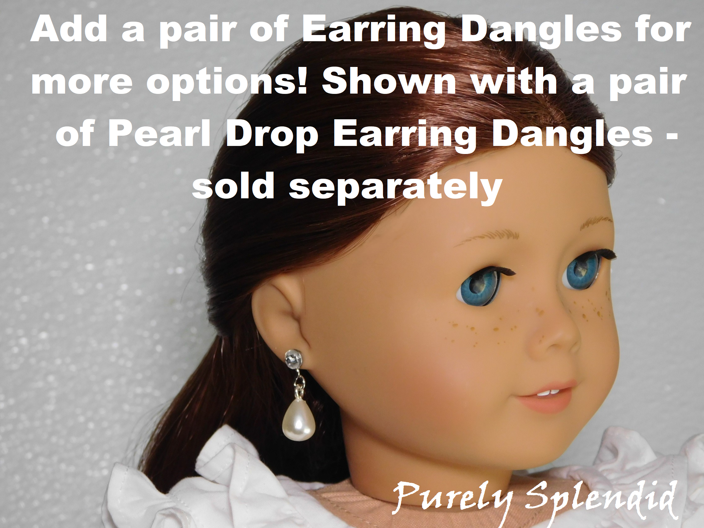 Crystal Sparkling Classic Colors Studs and a pair of Pearl Drop Earring Dangles - sold separately