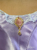 Pink Cameo Brooch on 18 inch doll - magnetic couture jewelry with sparkling dangle - Made in America