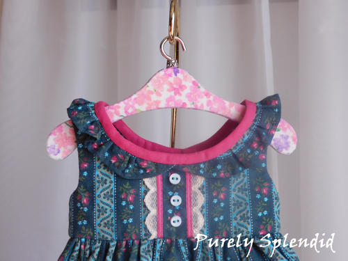 Pink and purple floral doll clothes hangers set of 3 - each with unique floral design | Purely Splendid
