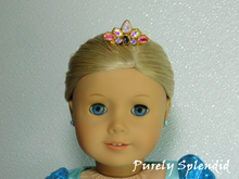 Load image into Gallery viewer, Rapunzel Mini Crown shown on an 18 inch doll
