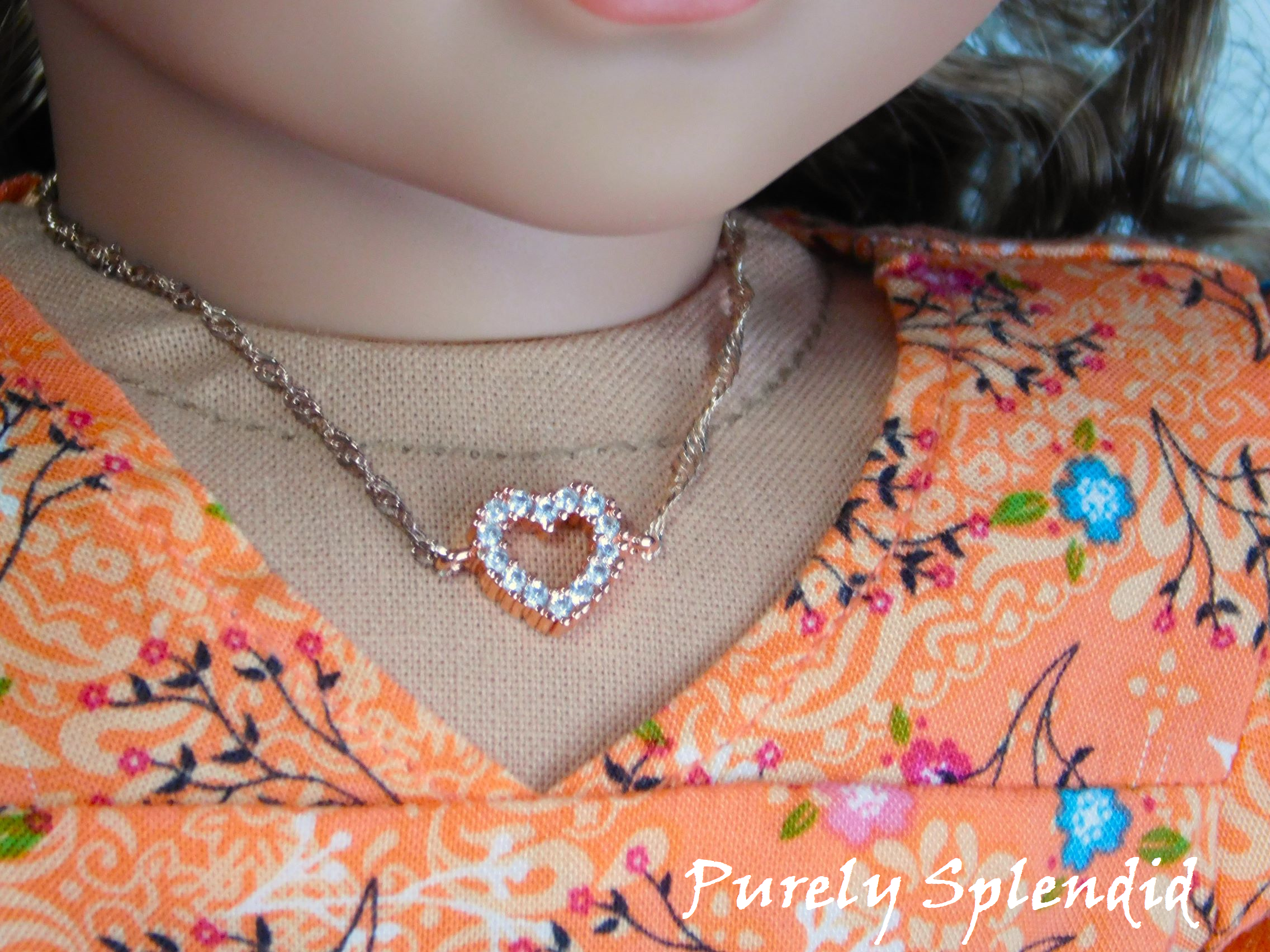 Rose Gold Sparkling Heart Necklace