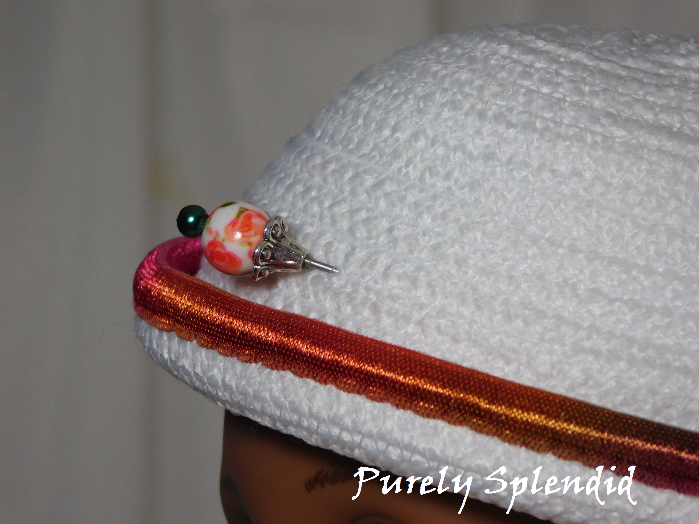 Rose hat pin for dolls 