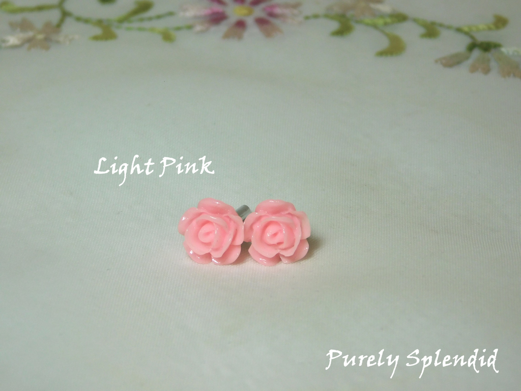 Rose Studs Light Pink for dolls