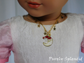 American made Santa moon necklace with gold star charms for 18 inch girl dolls | Purely Splendid

