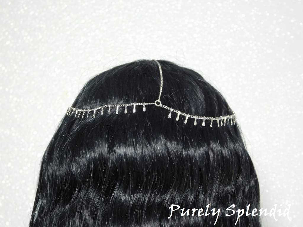 Silver Dangle Hair Chain