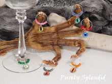 Load image into Gallery viewer, Spooky Halloween Eye Wine Glass Charms set of 10 or 20
