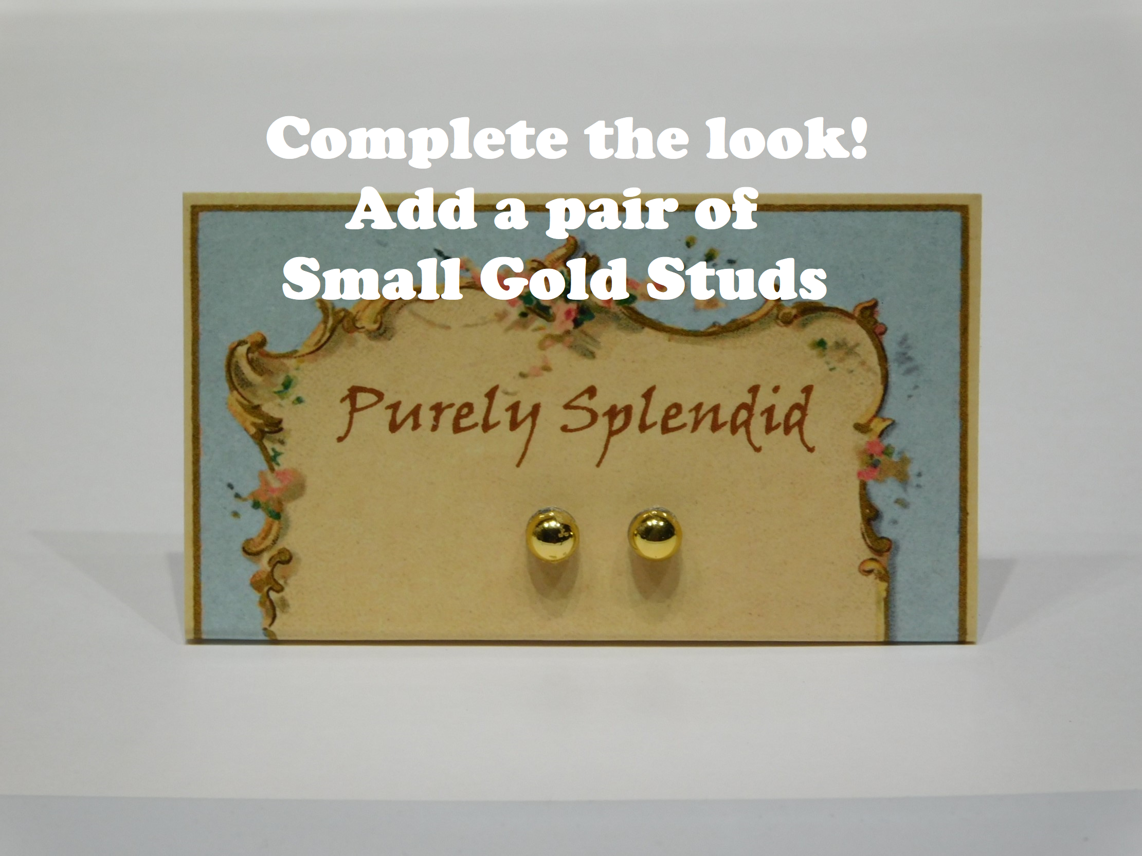 Small Gold 2mm Stud Earrings for dolls
