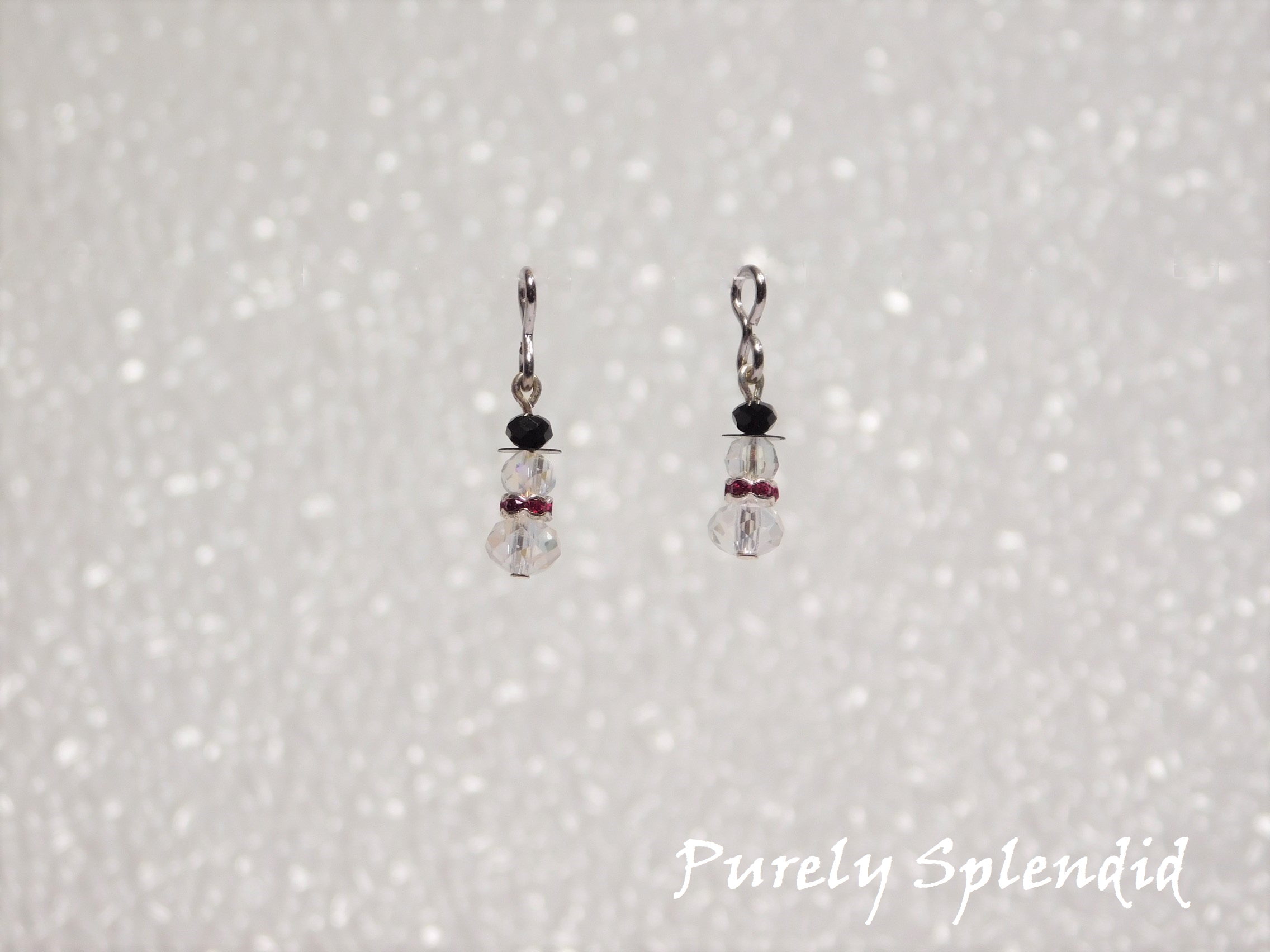 crystal snowmen earrings