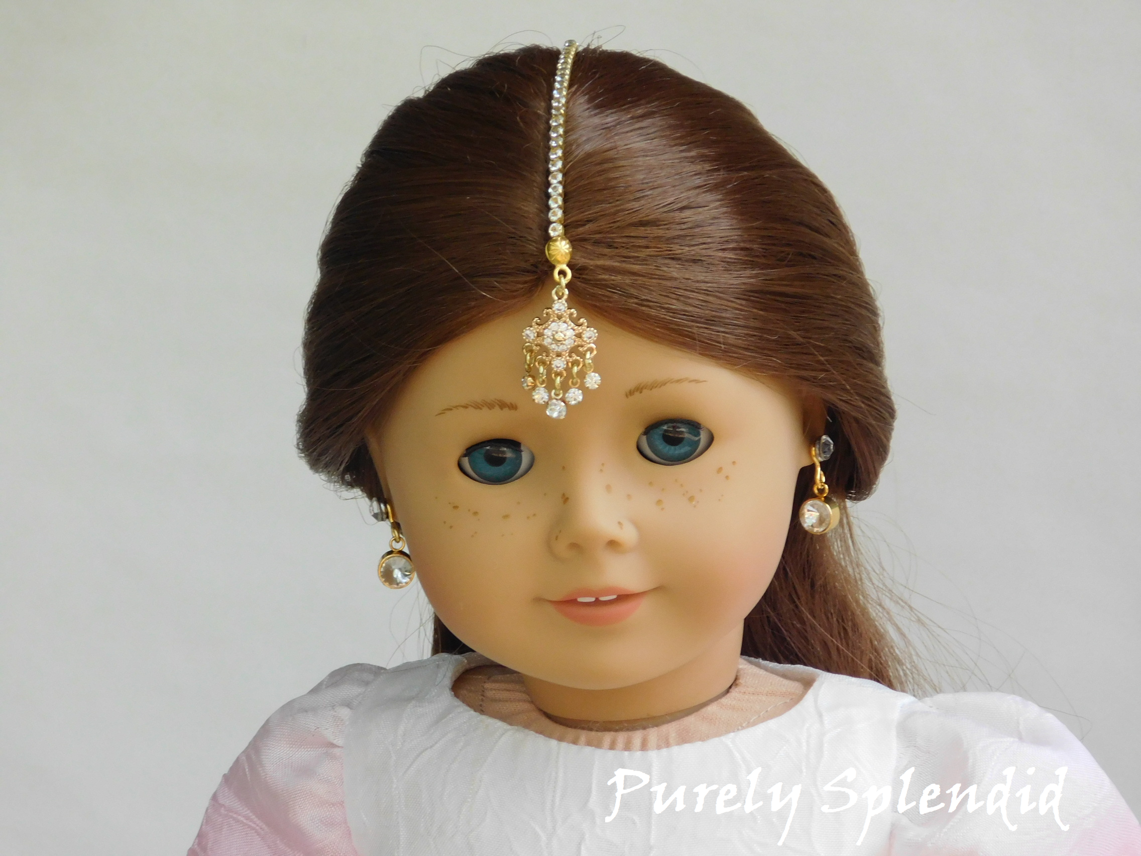 Sparkling Crystal Maang Tikka and Earrings