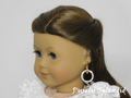 18 inch doll shown wearing a pair of Sparkling Gold Hoop Earrings