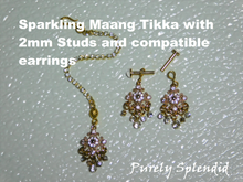Load image into Gallery viewer, Sparkling Crystal Maang Tikka and Earrings
