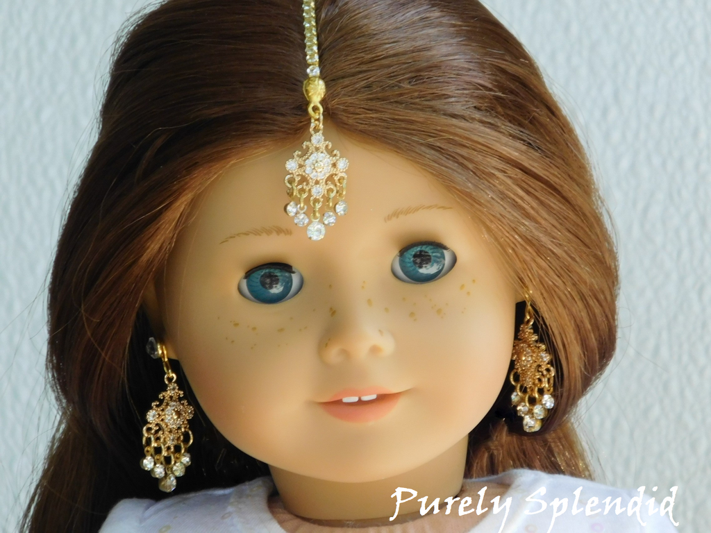 Sparkling Crystal Maang Tikka and Earrings
