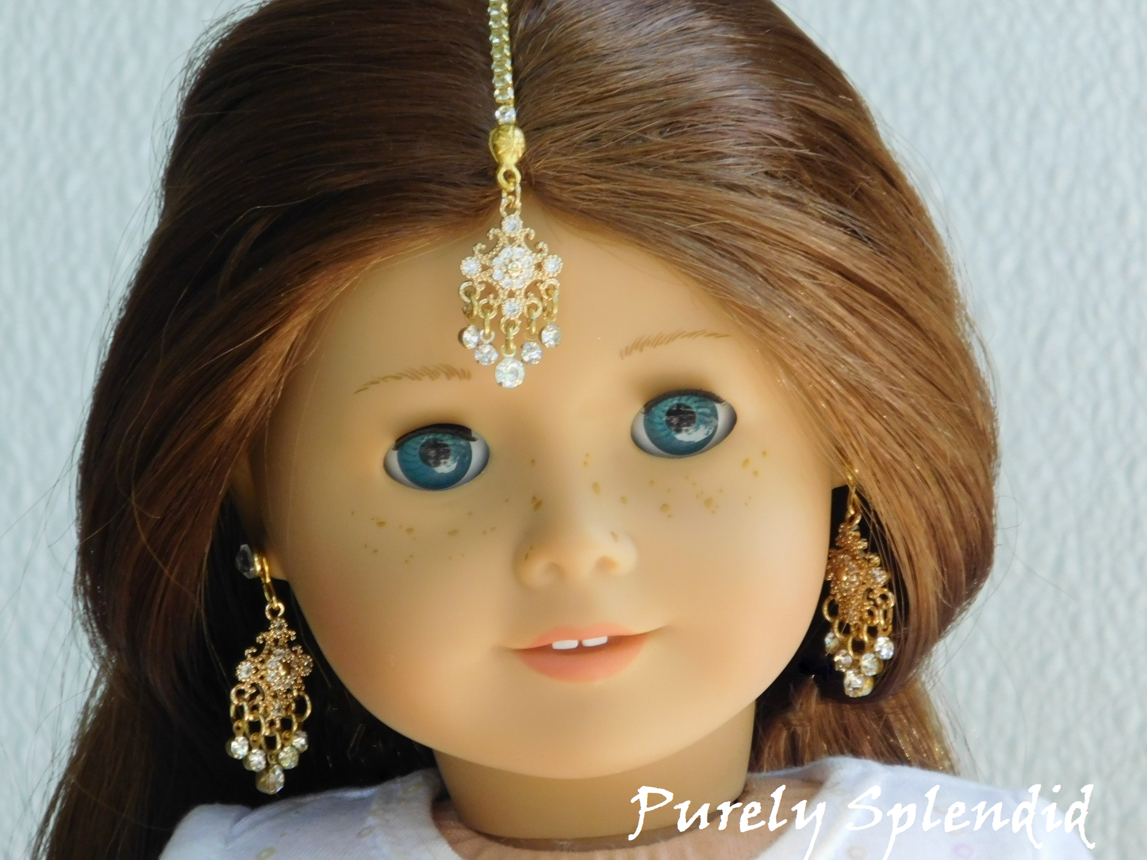 Sparkling Crystal Maang Tikka and Earrings