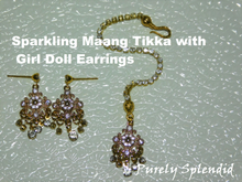 Load image into Gallery viewer, Sparkling Crystal Maang Tikka and Earrings

