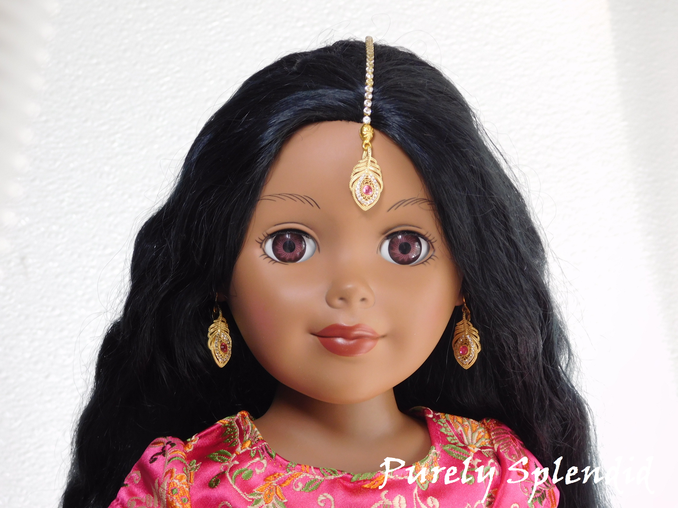 Golden Peacock Feather Maang Tikka and Earrings