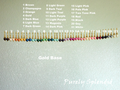 21 different pearl colors with a gold base metal