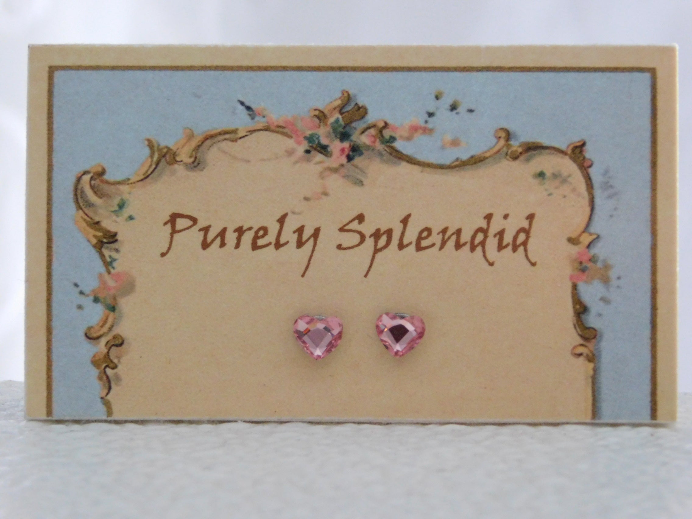 Pink Sparkling Heart Studs for dolls who wear 2mm studs