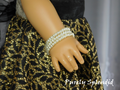 18 inch doll shown wearing a Triple Strand Pearl Bracelet