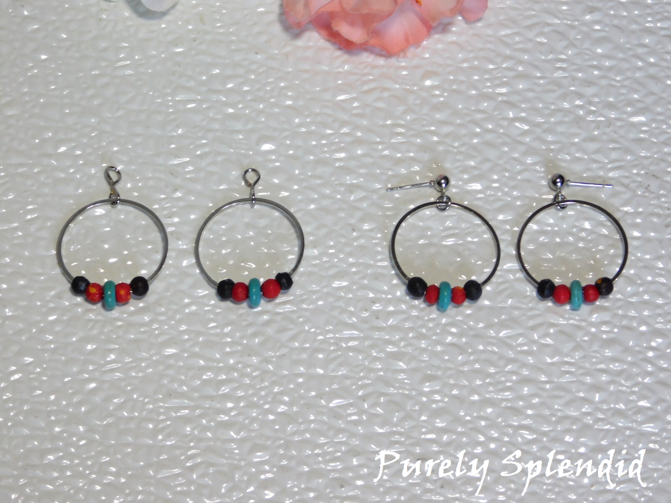 Western Beaded Hoop Earrings available in two styles "to use with 2mm studs" and Girl Doll and Me" earrings