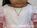 White cross necklace for 18 inch dolls - religious doll jewelry for First Communion and Confirmation