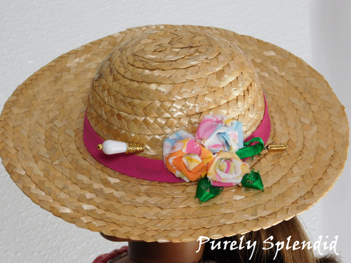 White and Gold Hat pin for dolls