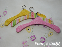 Load image into Gallery viewer, Clothes Hangers Yellow and Pink Striped
