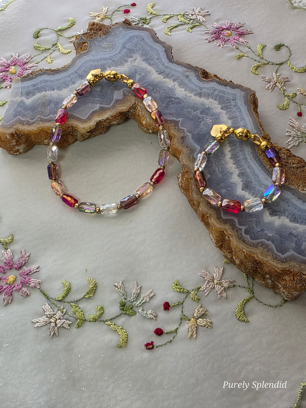 multi-colored necklace and bracelet set for 18 inch dolls