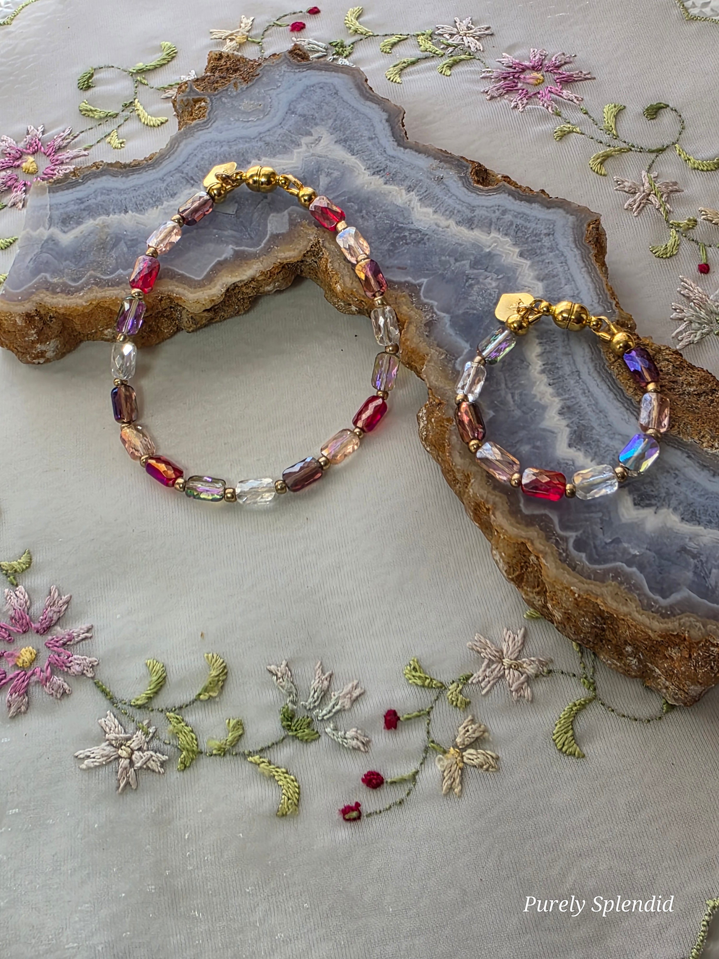 multi-colored necklace and bracelet set for 18 inch dolls