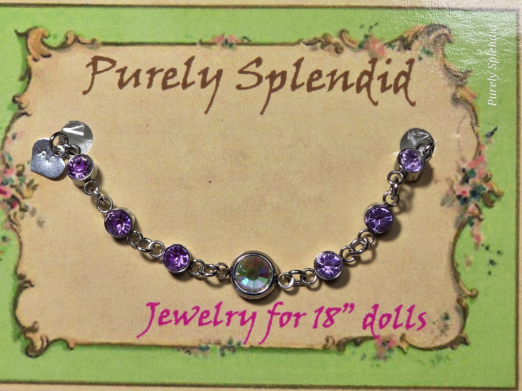 Large Aurora Borealis center stone with Light Purple stone surrounding it