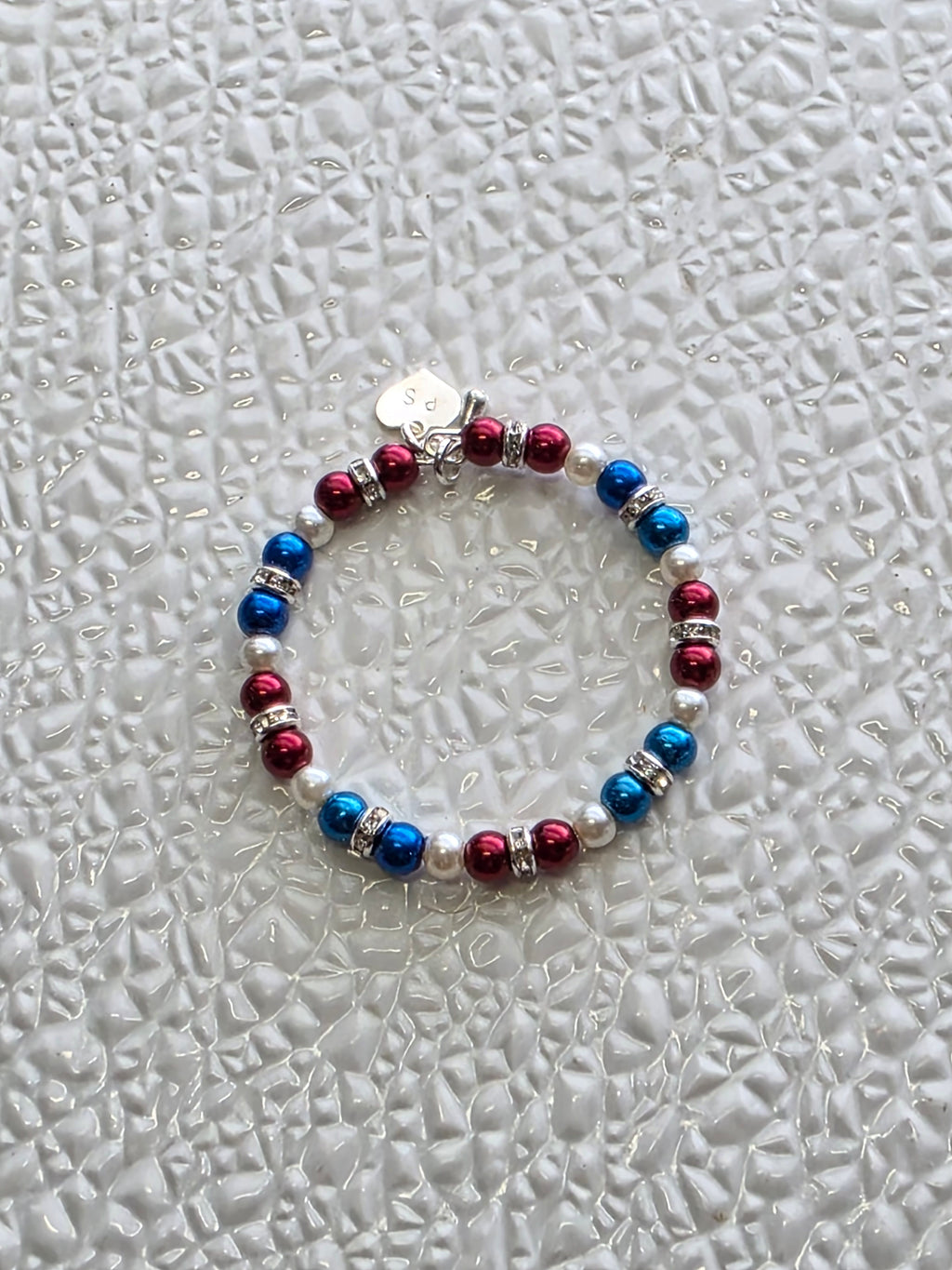Red White and Blue Sparkling Stacking Bracelet for 18 inch dolls / American made / Purely Splendid