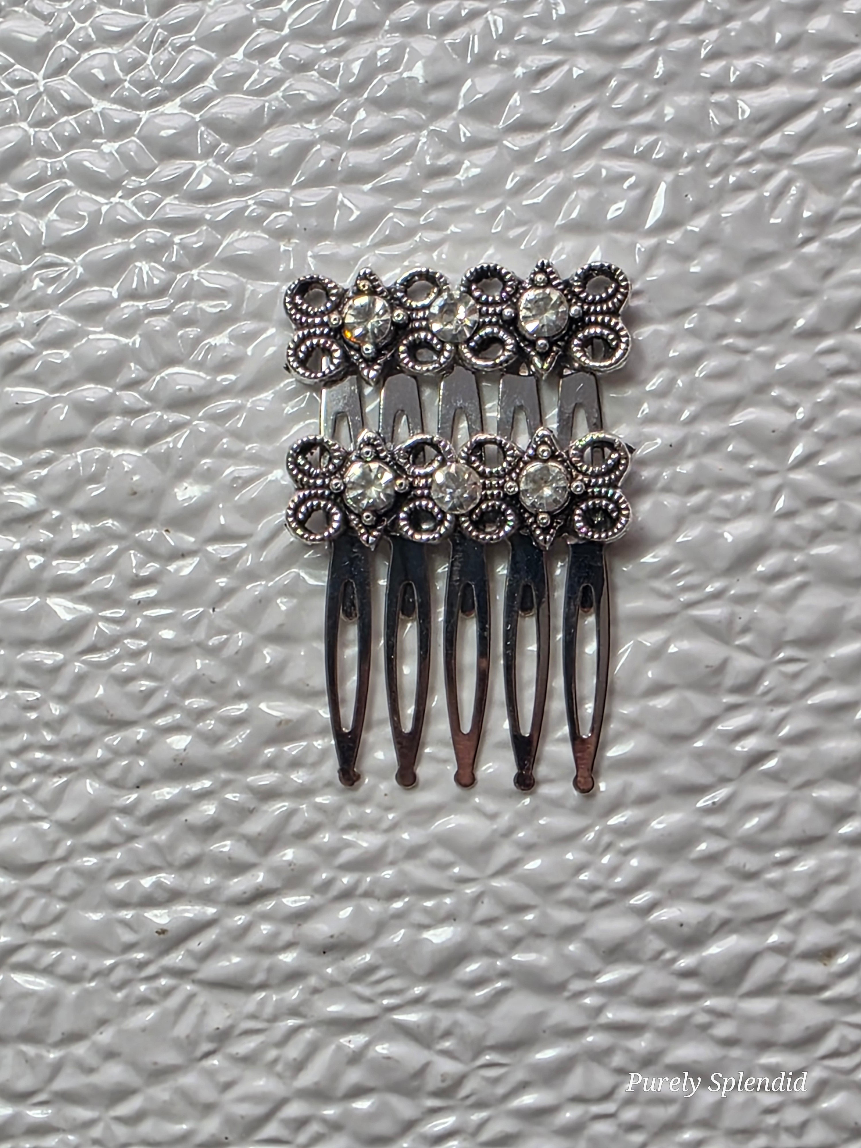 Decorative Sparkling Hair Comb with crystal rhinestones