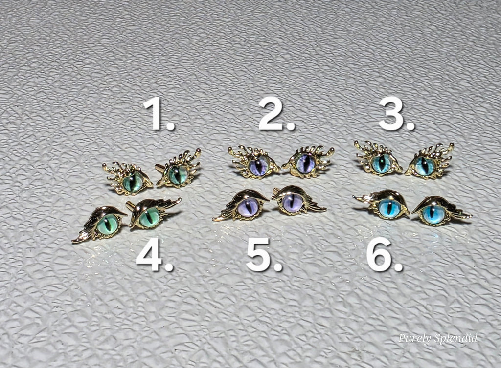six pairs of eye studs for dolls choice of lashes and eye color