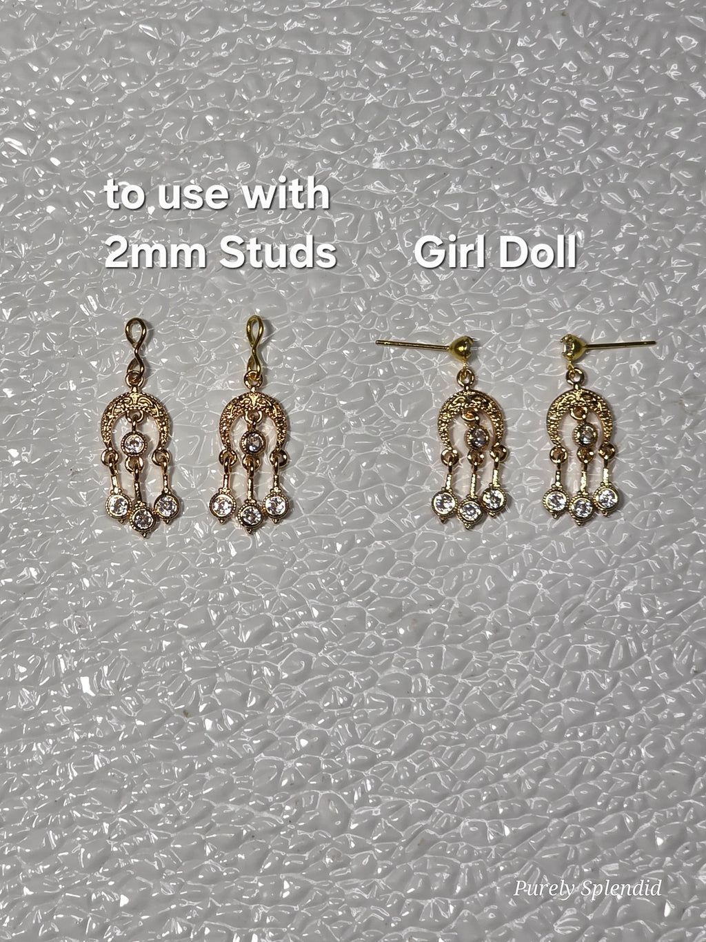 Indian Earrings for dolls who wear 2mm Studs and dolls who have pinholes