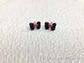 Pink Skulls on black bow Studs for 18 inch girl dolls / American made / Purely Splendid